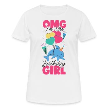Dauphin Anniversaire Omg Je suis le - T-shirt respirant Femme - blanc - Devant - AI Model Female 172 dark (172cm)