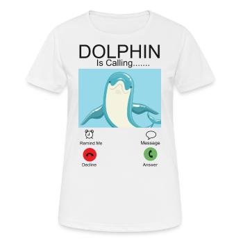 Dolphin Phone Display Dolphin Is - Frauen T-Shirt atmungsaktiv - Weiß - Vorne - AI Model Female 172 dark (172cm)
