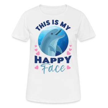 Dauphin C’est mon visage heureux - T-shirt respirant Femme - blanc - Devant - AI Model Female 172 dark (172cm)