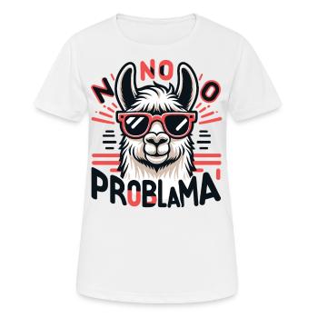 No Problama: Lama mit Style - Frauen T-Shirt atmungsaktiv - Weiß - Vorne - AI Model Female 172 dark (172cm)