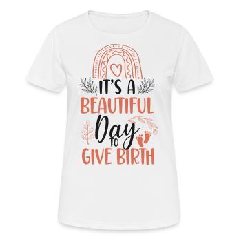 LD Infirmière du travail et de l’accouchement - T-shirt respirant Femme - blanc - Devant - AI Model Female 172 dark (172cm)