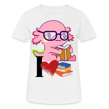 Axolotl Buchliebe - süßer Cartoon Axo mit Brille - Frauen T-Shirt atmungsaktiv - Weiß - Vorne - AI Model Female 172 dark (172cm)