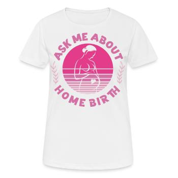 Infirmière spécialisée dans le travail et l’accouchement - T-shirt respirant Femme - blanc - Devant - AI Model Female 172 dark (172cm)