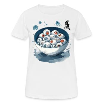 Augapfel Ramen Ukiyo-E Okkult Japan Kunst - Frauen T-Shirt atmungsaktiv - Weiß - Vorne - AI Model Female 172 dark (172cm)