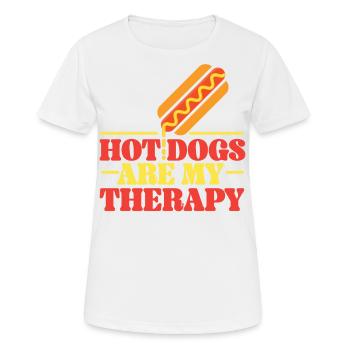 Les hot-dogs pour adultes sont mes hot-dogs - T-shirt respirant Femme - blanc - Devant - AI Model Female 172 dark (172cm)