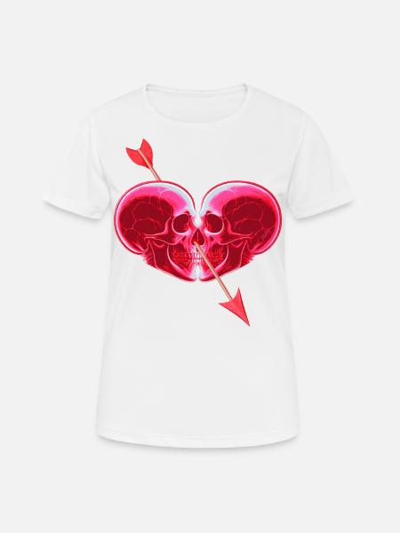 Heart of Skulls ❤ - Women's Breathable T-Shirt - white
