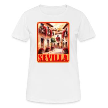 Sevilla andalusien - Frauen T-Shirt atmungsaktiv - Weiß - Vorne - AI Model Female 172 dark (172cm)