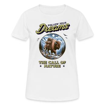 Bison - Follow Your Dreams - Nature Wildlife - Women's Breathable T-Shirt - white - Front - AI Model Female 172 dark (172cm)
