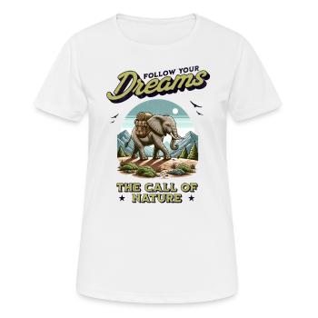 Elephant - Follow Your Dreams - Nature Wildlife - Women's Breathable T-Shirt - white - Front - AI Model Female 172 dark (172cm)