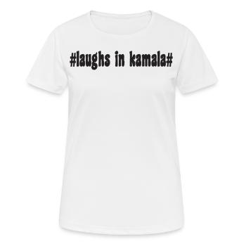 Brat Girl Summer Laughs In Kamala - Frauen T-Shirt atmungsaktiv - Weiß - Vorne - AI Model Female 172 dark (172cm)
