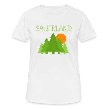 Sauerland - Frauen T-Shirt atmungsaktiv - Weiß - Vorne - AI Model Female 172 dark (172cm)
