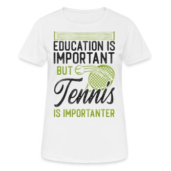 Funny Tennis Player Racket - Frauen T-Shirt atmungsaktiv - Weiß - Vorne - AI Model Female 172 dark (172cm)
