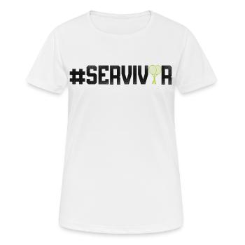 Funny Tennis Player Racket - Frauen T-Shirt atmungsaktiv - Weiß - Vorne - AI Model Female 172 dark (172cm)
