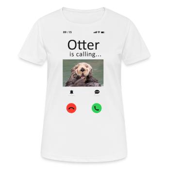 Otter Phone Display Otter Is - Women's Breathable T-Shirt - white - Front - AI Model Female 172 dark (172cm)
