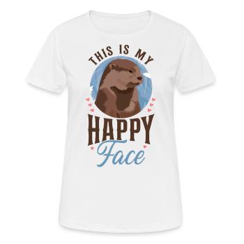 Loutre : c’est mon visage heureux - T-shirt respirant Femme - blanc - Devant - AI Model Female 172 dark (172cm)