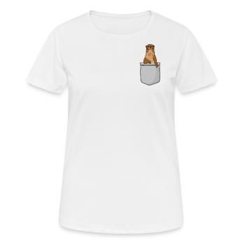 Otter Pocket - Frauen T-Shirt atmungsaktiv - Weiß - Vorne - AI Model Female 172 dark (172cm)