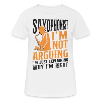 Saxophoniste Saxophoniste Je ne suis pas - T-shirt respirant Femme - blanc - Devant - AI Model Female 172 dark (172cm)