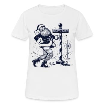 Pole dance de Noël amusante au pôle Nord - T-shirt respirant Femme - blanc - Devant - AI Model Female 172 dark (172cm)