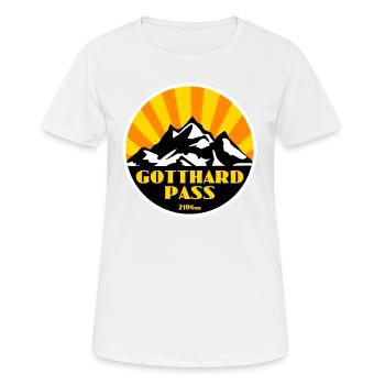 Gotthard Pass - Frauen T-Shirt atmungsaktiv - Weiß - Vorne - AI Model Female 172 dark (172cm)