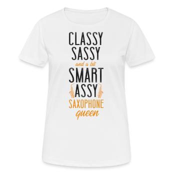 Saxophone Classy Sassy And A Bit - Women's Breathable T-Shirt - white - Front - AI Model Female 172 dark (172cm)