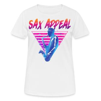 Saxophone Retro Vintage Sax Appeal - Women's Breathable T-Shirt - white - Front - AI Model Female 172 dark (172cm)