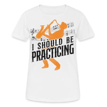 Saxophones que je devrais pratiquer - T-shirt respirant Femme - blanc - Devant - AI Model Female 172 dark (172cm)