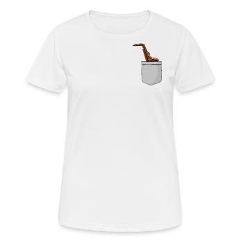 Saxophone Pocket - Frauen T-Shirt atmungsaktiv - Weiß - Vorne - AI Model Female 172 dark (172cm)