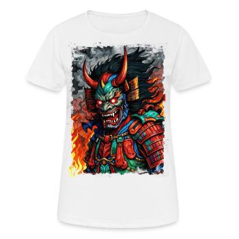 Devil Oni Maske - Frauen T-Shirt atmungsaktiv - Weiß - Vorne - AI Model Female 172 dark (172cm)