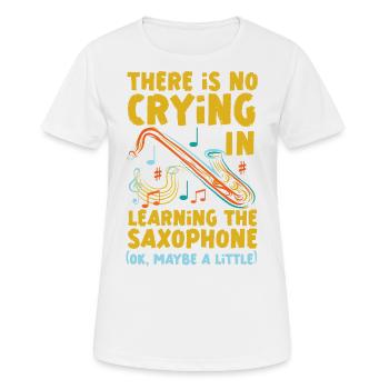 Saxophone Il n’y a pas de pleurs - T-shirt respirant Femme - blanc - Devant - AI Model Female 172 dark (172cm)