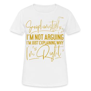 Saxophoniste Saxophoniste Je ne suis pas - T-shirt respirant Femme - blanc - Devant - AI Model Female 172 dark (172cm)