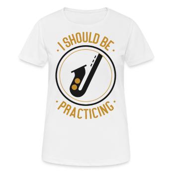 Saxophones que je devrais pratiquer - T-shirt respirant Femme - blanc - Devant - AI Model Female 172 dark (172cm)