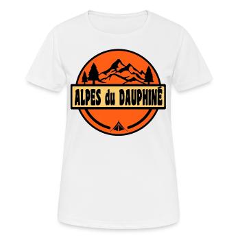 Alpes du Dauphine - T-shirt respirant Femme - blanc - Devant - AI Model Female 172 dark (172cm)