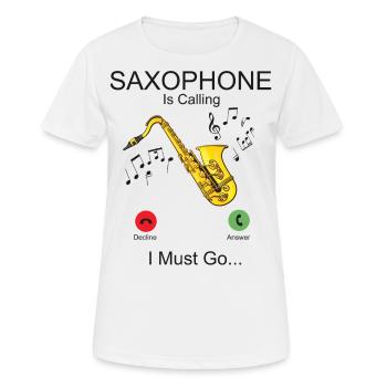 Saxophone Phone Display Saxophone - Frauen T-Shirt atmungsaktiv - Weiß - Vorne - AI Model Female 172 dark (172cm)