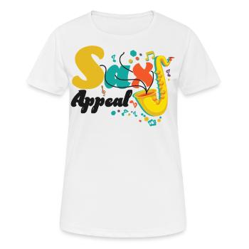 Saxophones Pun Sax Appeal - Women's Breathable T-Shirt - white - Front - AI Model Female 172 dark (172cm)