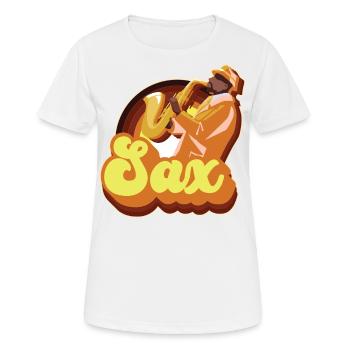 Saxophone Retro Vintage 70s Sax - Women's Breathable T-Shirt - white - Front - AI Model Female 172 dark (172cm)