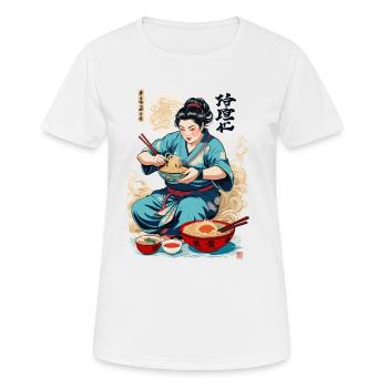 Ramen Ukiyo-E Japanisches Retro Ästhetik - Frauen T-Shirt atmungsaktiv - Weiß - Vorne - AI Model Female 172 dark (172cm)