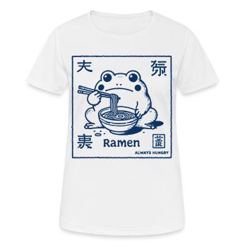 Ramen Grenouille Drôle Japonais Streetwear Ukiyo-E - T-shirt respirant Femme - blanc - Devant - AI Model Female 172 dark (172cm)