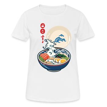 Japanisches Ukiyo-E Ramen Nudeln Retro Ästhetik - Frauen T-Shirt atmungsaktiv - Weiß - Vorne - AI Model Female 172 dark (172cm)