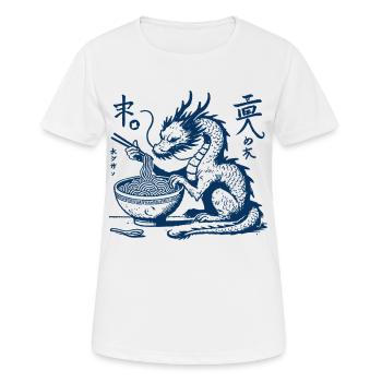 Lustiger Ukiyo-E Ramen Drache Streetwear Retro - Frauen T-Shirt atmungsaktiv - Weiß - Vorne - AI Model Female 172 dark (172cm)