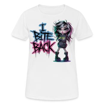 Rebellious with Bite - Women's Power Shirt - Women's Breathable T-Shirt - white - Front - AI Model Female 172 dark (172cm)