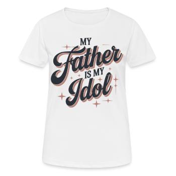 Mein Vater ist mein Idol – Vintage Vatertagsdesign - Frauen T-Shirt atmungsaktiv - Weiß - Vorne - AI Model Female 172 dark (172cm)