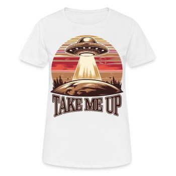 UFO Entführung Retro - Frauen T-Shirt atmungsaktiv - Weiß - Vorne - AI Model Female 172 dark (172cm)