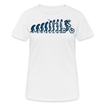 Evolution Vom Affen Zum Fahrradfahrer - Frauen T-Shirt atmungsaktiv - Weiß - Vorne - AI Model Female 172 dark (172cm)