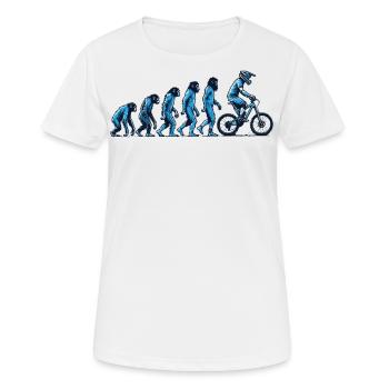 Evolution Vom Affen Zum Fahrradfahrer - Frauen T-Shirt atmungsaktiv - Weiß - Vorne - AI Model Female 172 dark (172cm)