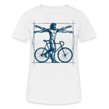 Fahrrad Vitruvianischer Mensch Radfahrer Kunst - Frauen T-Shirt atmungsaktiv - Weiß - Vorne - AI Model Female 172 dark (172cm)