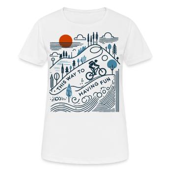 Bike Adventure Mountain Scenery Fun - Women's Breathable T-Shirt - white - Front - AI Model Female 172 dark (172cm)