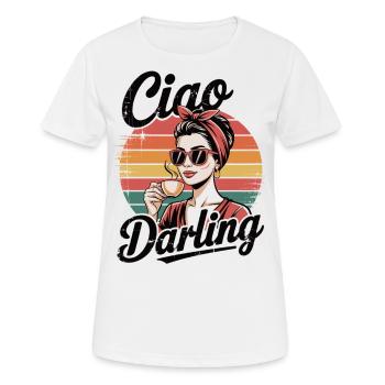 Ciao Darling – Dame du café rétro - T-shirt respirant Femme - blanc - Devant - AI Model Female 172 dark (172cm)