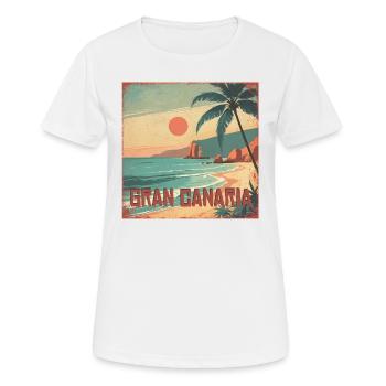 Gran Canaria - Frauen T-Shirt atmungsaktiv - Weiß - Vorne - AI Model Female 172 dark (172cm)