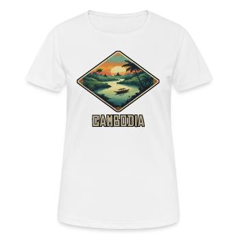 Cambodia - Women's Breathable T-Shirt - white - Front - AI Model Female 172 dark (172cm)