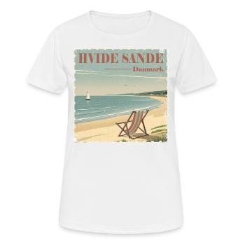 Hvide Sande Dänemark - Frauen T-Shirt atmungsaktiv - Weiß - Vorne - AI Model Female 172 dark (172cm)